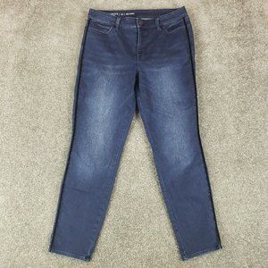 Talbots Jeans Sz 10 (32x29) Womens Slim Ankle Felt Accent Mid Rise Stretch